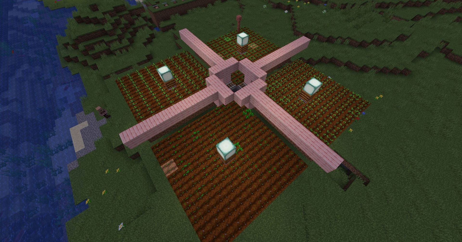 While not required, a lightning rod is recommended (Image via Mojang)